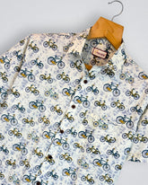 Pedal Tales – Bicycle Printed Cotton Half Sleeve - Jaipuri Crown